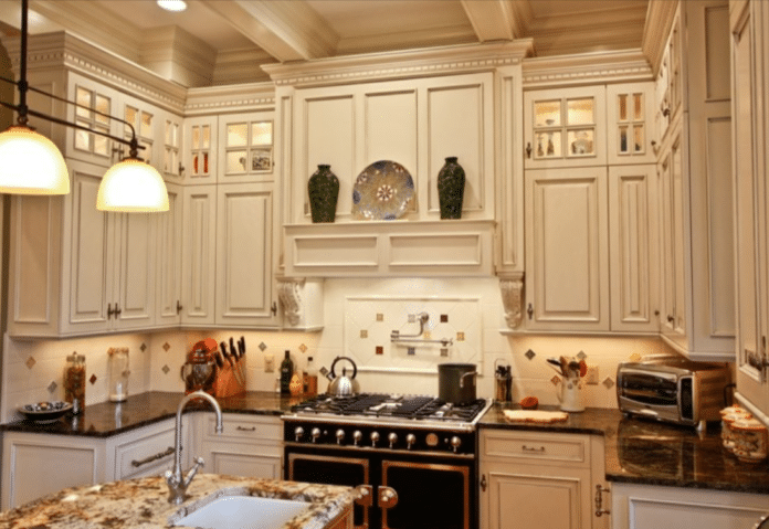 double-stacked cabinets for the kitchen