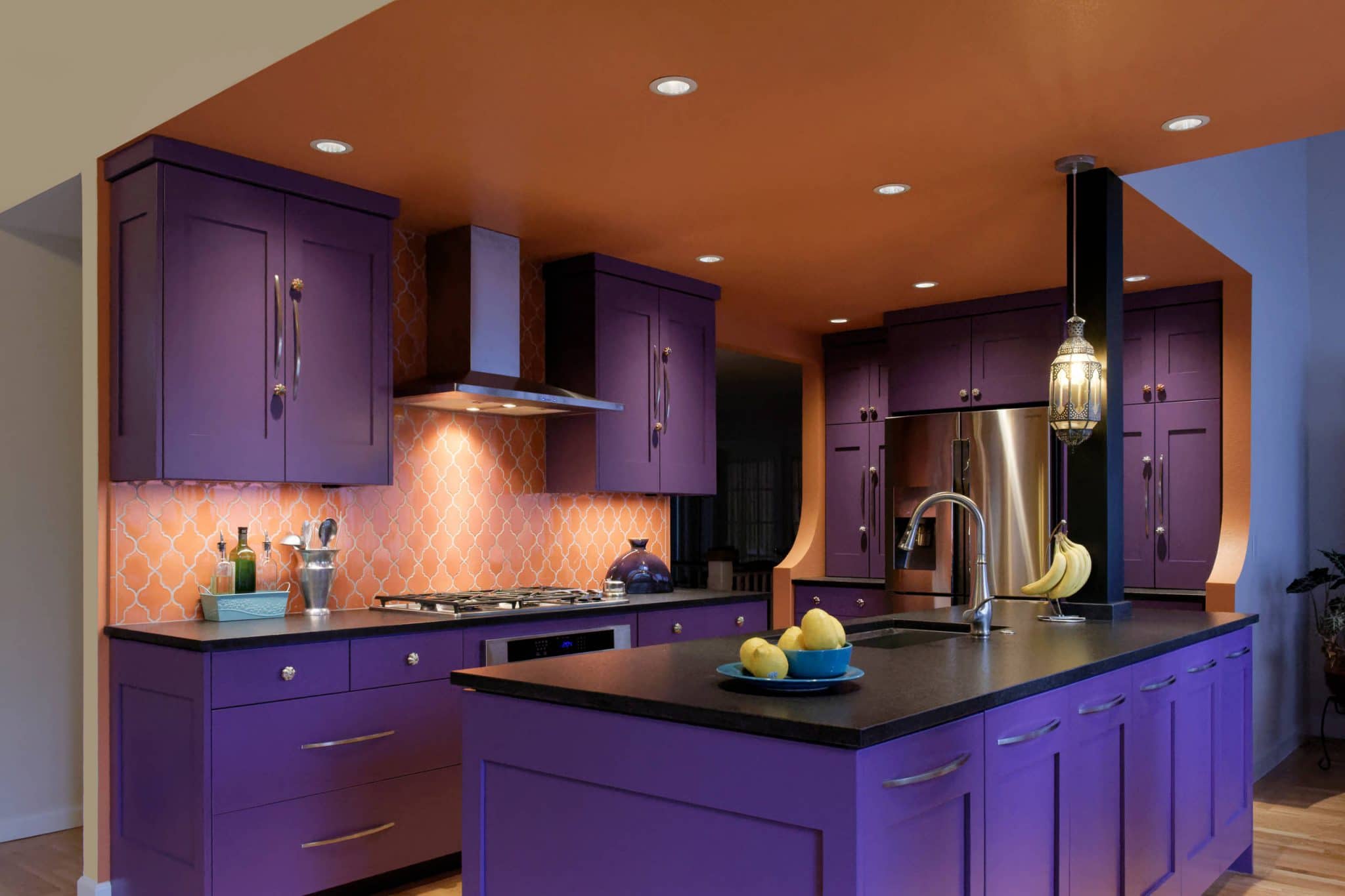 Purple Kitchen Cabinets Shaker Style 