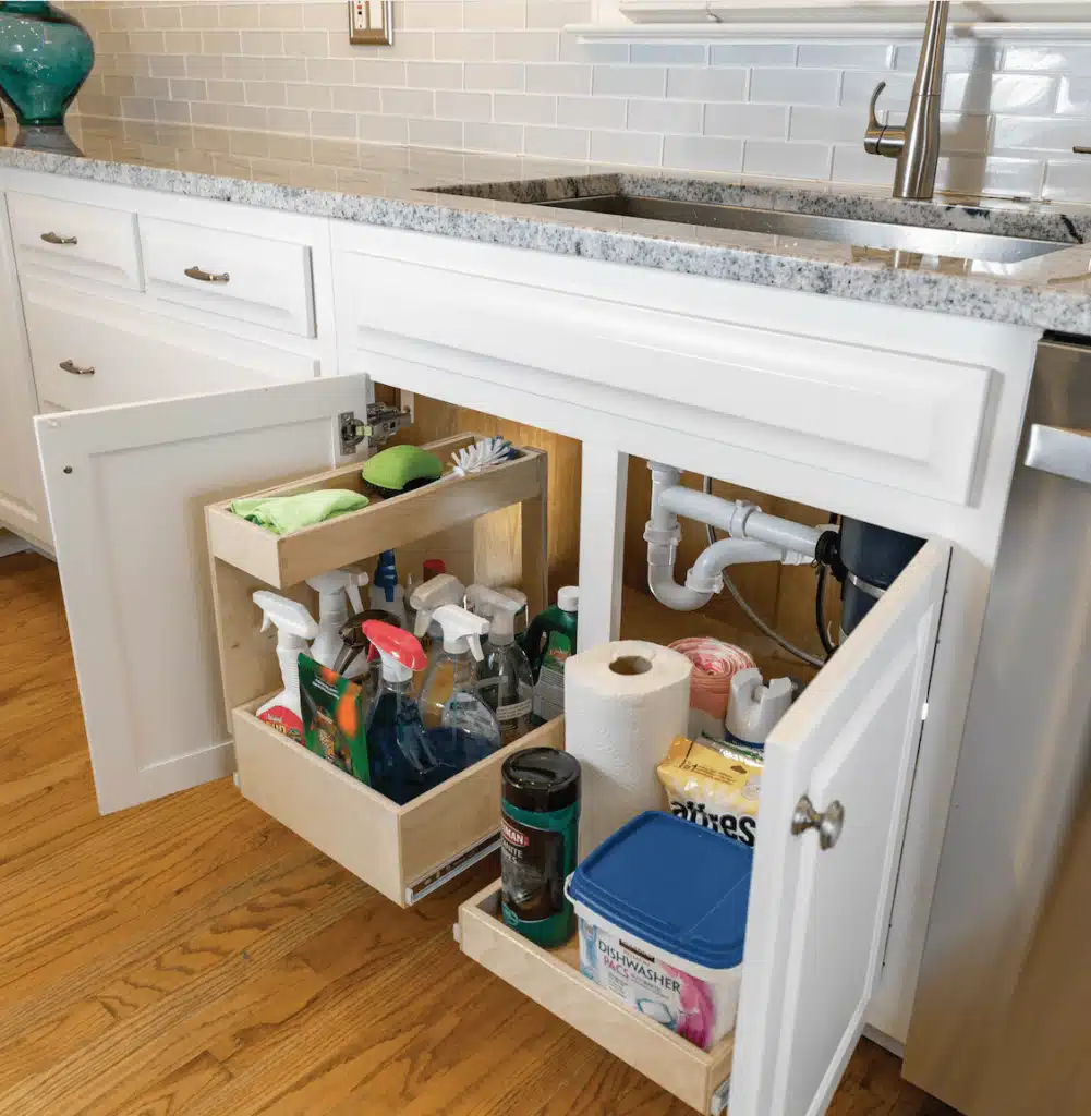 under sink cleaning storage