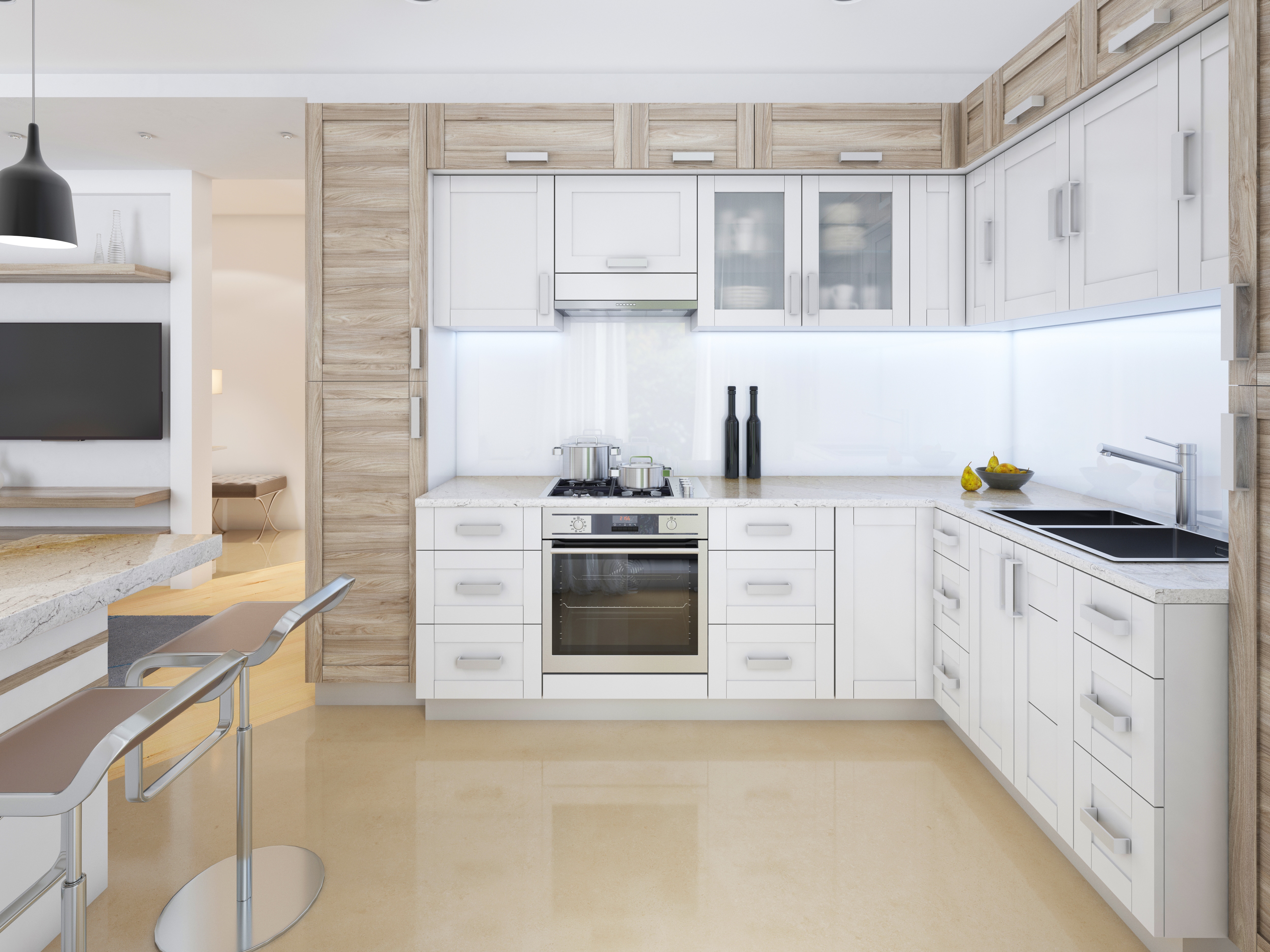 Minimalist White Kitchen Cabinets Trend for Simple Design