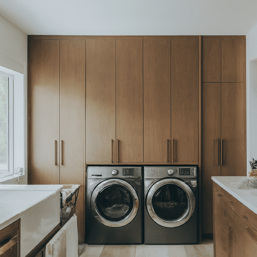 Laundry cleverly hidden behind cabinets