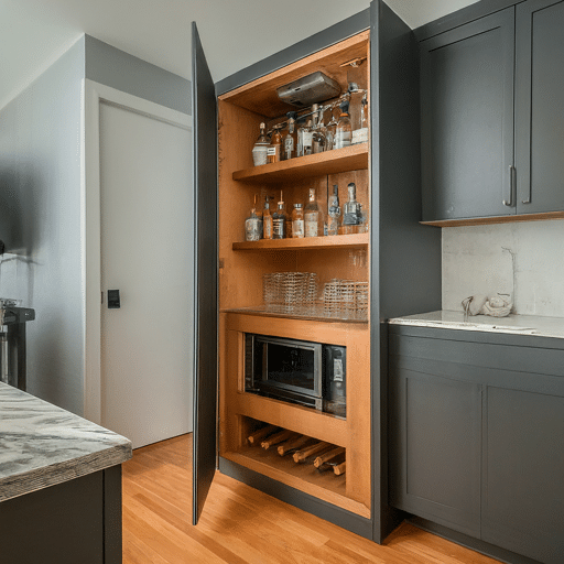 Space-saving wet bar