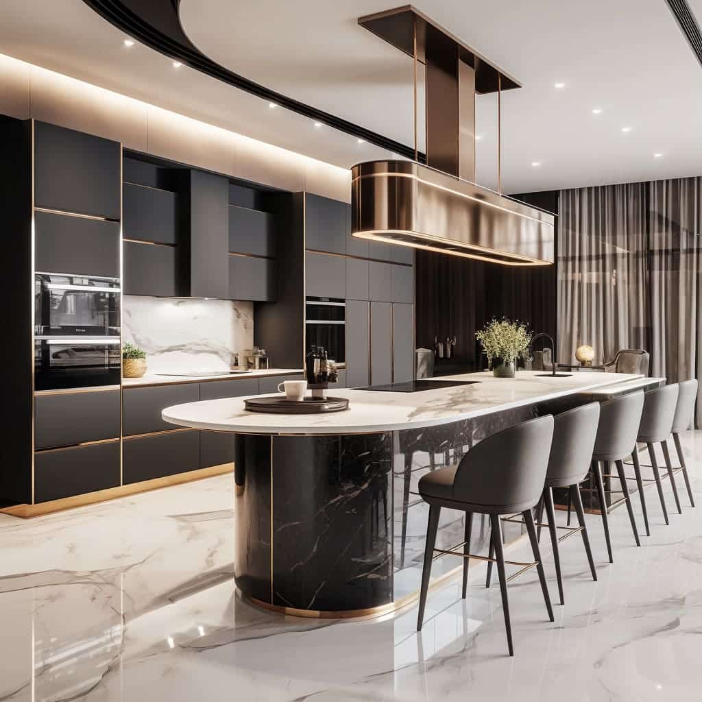 contemporary kitchen design incorporating luxury custom cabinets