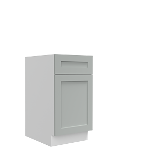 Lunar Grey Shaker 18" Double Trash Can Cabinet - White Melamine Box - RTA