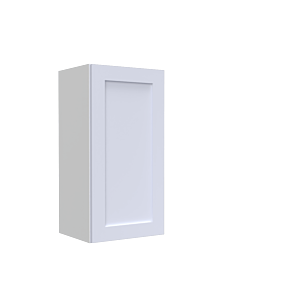 Lunar White Shaker 24x30 Wall Cabinet - Single Door - White Melamine Box - RTA