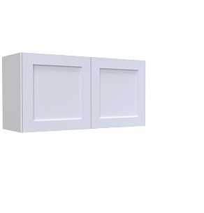 Lunar White Shaker 30x24x12 Wall Cabinet - White Melamine Box - RTA