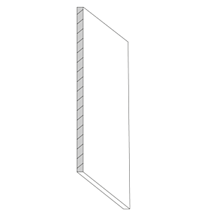 Lunar White Shaker Wall End Panel 13&quot;Wx42&quot;H