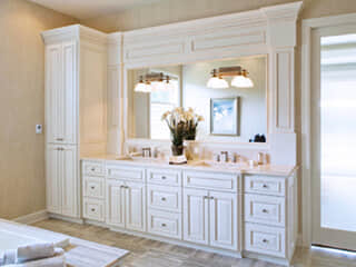 Double Vanity with Linen Tower
